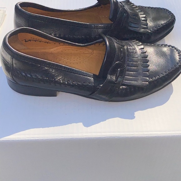 ♦️ FLORSHEIM Men's  Shoes Leather India  Moc Toe Loafer no Tassel Size 8 1/2 D - Picture 1 of 6